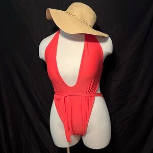 Vintage Fashion Nova-Marbella Swimsuit-Coral